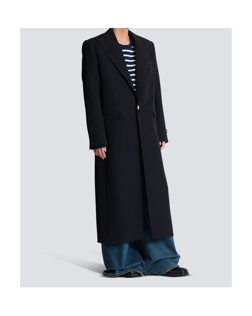 Balmain Black Long Coat for men