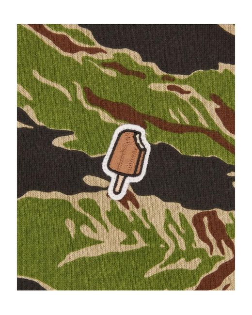 ICECREAM Green Smiley Tiger Stripe Zip-Up Hoodie for men