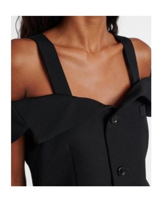 Comme des Garçons Black Cutout Wool Top