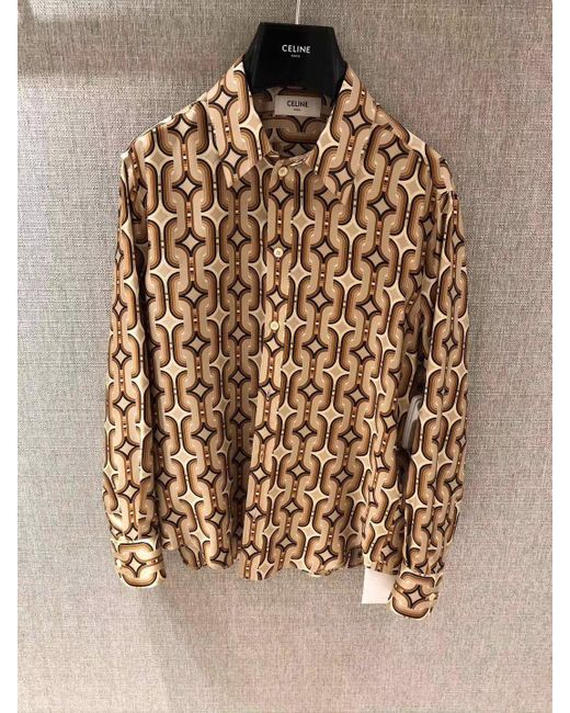 Céline Natural Silk Multi-Color Printed Shirt