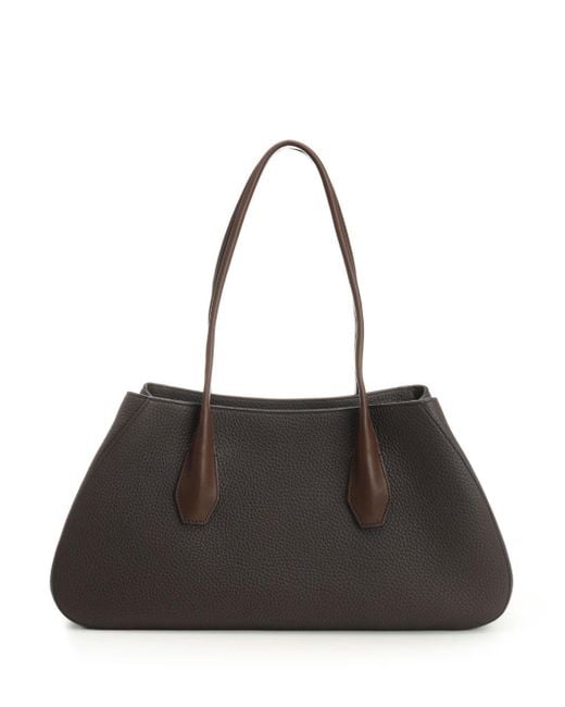 The Row Black Alger Stitch Detailed Shoulder Bag