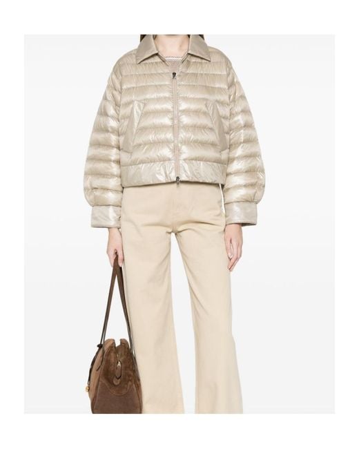 Herno Natural Collared Quilted Jacket