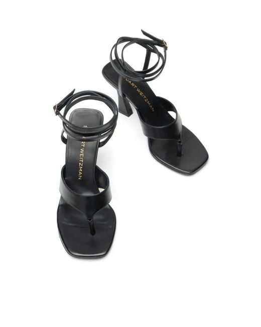 Stuart Weitzman Black Vinnie Wrap Thong 85