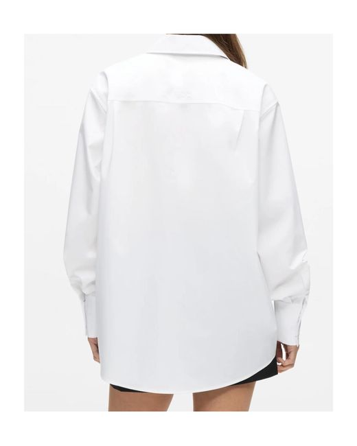 Karl Lagerfeld White Pocket-Embroidery Shirt