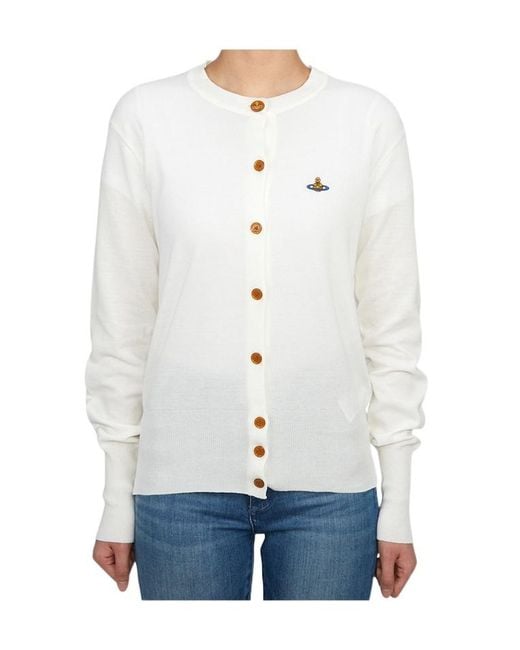 Vivienne Westwood White Long-Sleeved Knitted Cardigan