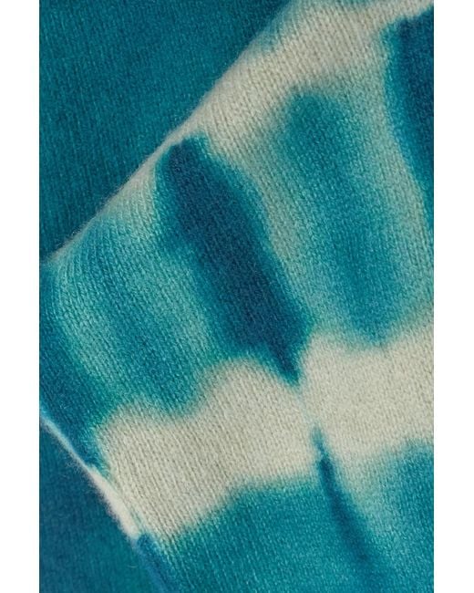 The Elder Statesman Blue Tie-Dye Cashmere Wide-Leg Pants