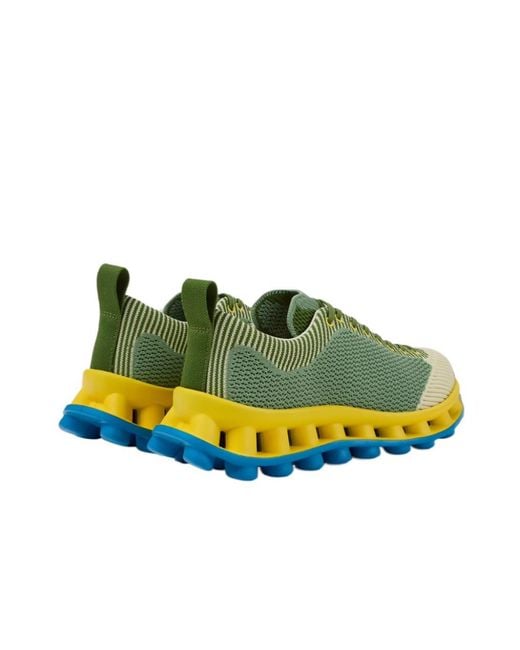 Camper Yellow Pelotissima Knit Lace-Up Sneakers