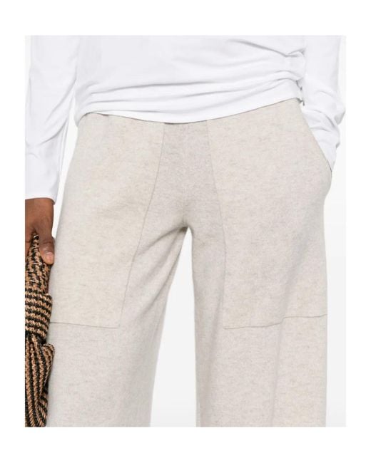 Lisa Yang White Drawstring Wide-Leg Pants