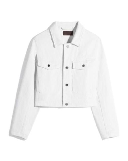 Lemaire White Button-Up Cropped Denim Jacket