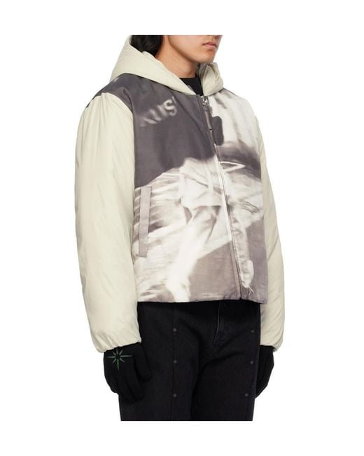 Kusikohc Gray Printed Quilted Jacket for men