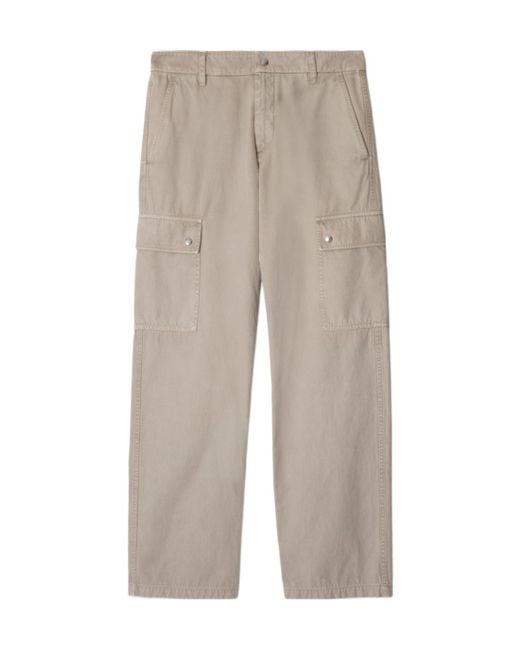 Burberry Gray Straight-Leg Cargo Trousers for men