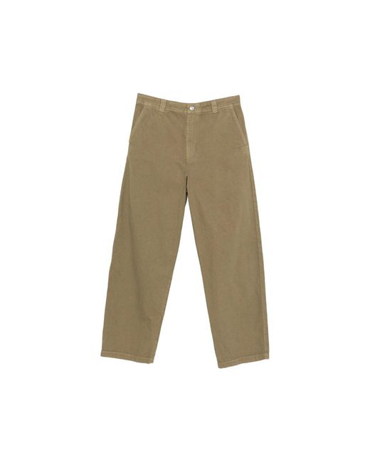 A.P.C. Green Buttoned Straight Trousers for men