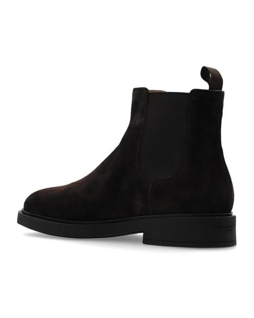 Gianvito Rossi Black Douglas Round Toe Chelsea Boots for men