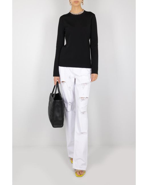 Givenchy Black Long-Sleeve Round-Neck T-Shirt