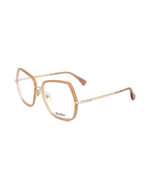 Max Mara Metallic Geometric Frame Glasses