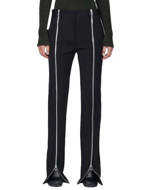 Bottega Veneta Black Bonded Stretch Cavalry Slim Trousers