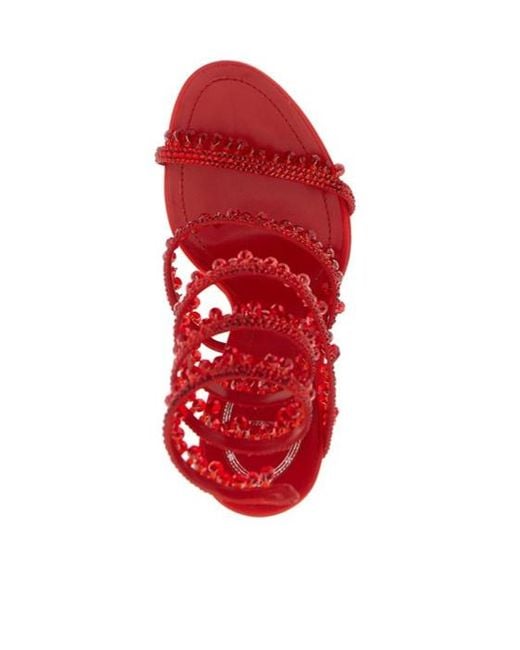 Rene Caovilla Red Chandelier Sandals