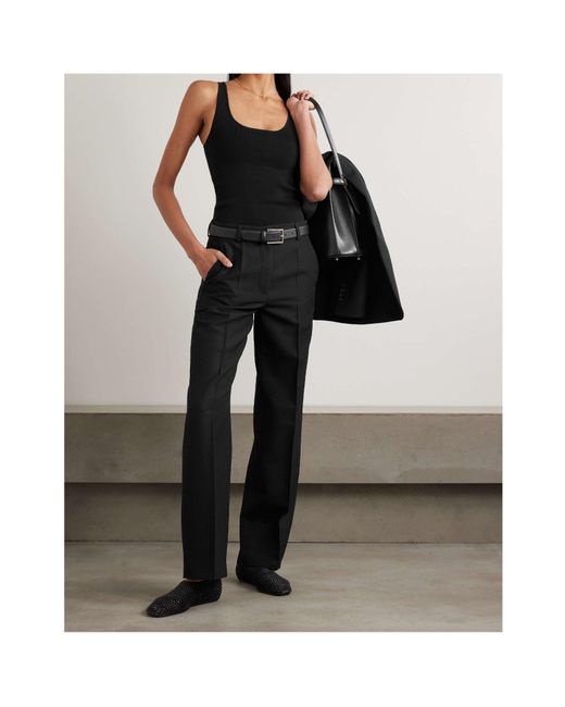 Totême  Black Totême High-Waist Straight Pants