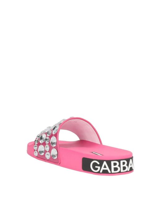 Dolce & Gabbana Pink Slides And Slippers