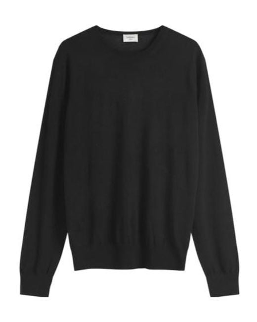 Saint Laurent Black Round-Neck Panelled Wool Sweater for men