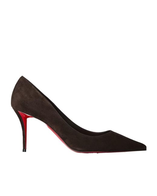 Christian Louboutin Brown Pointed Toe Lacquered Sole Stiletto Court Shoes