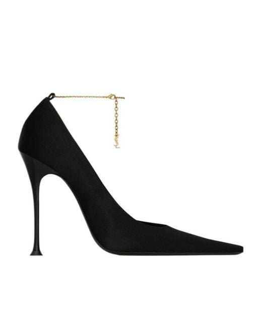 Saint Laurent Black Régine Pointed Toe Pumps