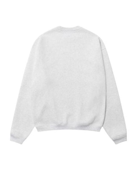 Stussy White Stüssy Stu Relaxed Crewneck Sweatshirt for men