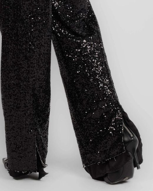 DARKPARK Black Sequin Wide-Leg Jeans