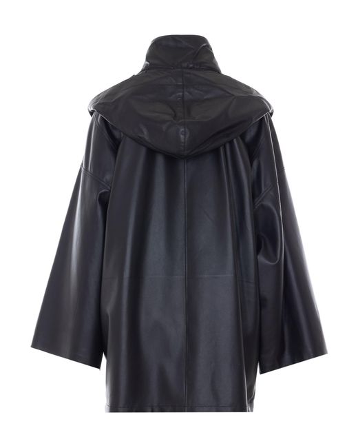 The Row Blue Cassandre Leather Coat