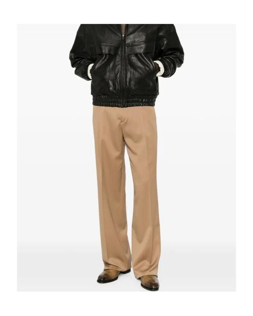 Lardini Natural Pleated Straight-Leg Trousers for men