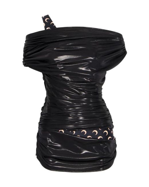 MARINE SERRE Black Moonogram-Pattern Top