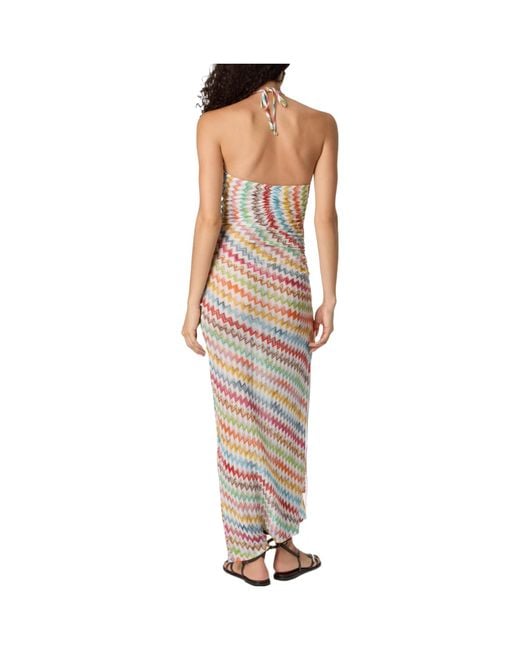 Missoni White Zigzag Halterneck Beach Dress