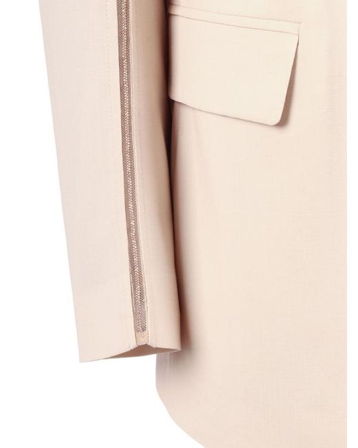Fabiana Filippi Natural Single-Breasted Tailored Blazer