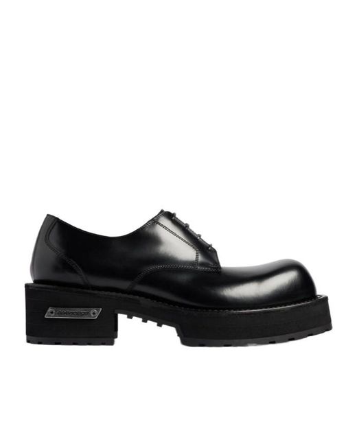 Balenciaga Black Venom Derby Lace-Up Shoes for men