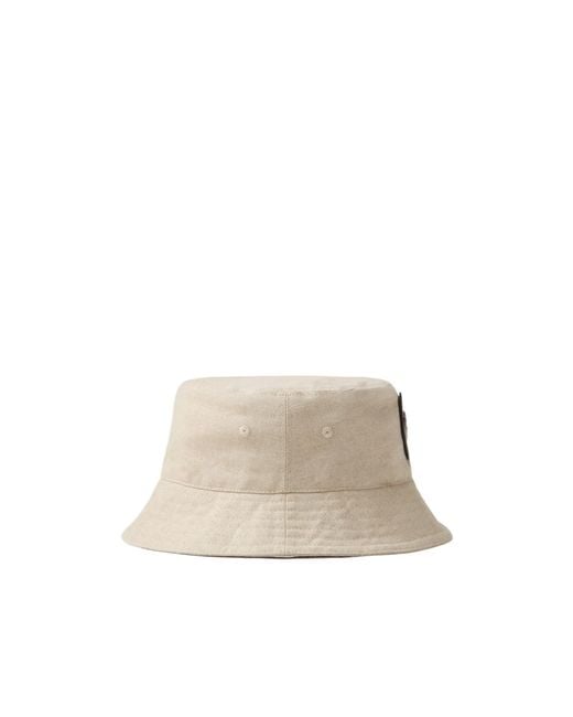 Versace White Cotton Linen Bucket Hat
