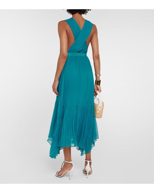 Ulla Johnson Blue Silk Chiffon Mid-Length Dress