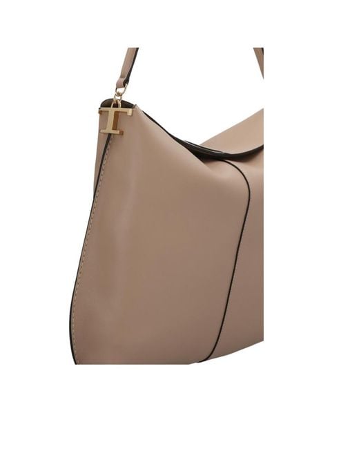 Tod's Natural Logo Plaque Shoulder Bag