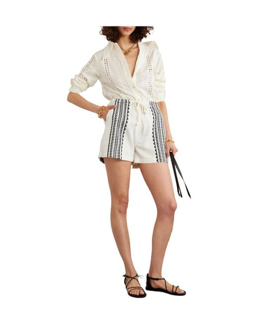 Lemlem White Striped Cotton-Blend Shorts