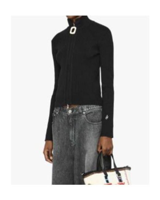 J.W. Anderson Black Jw Anderson Fitted Zip-Up Cardigan