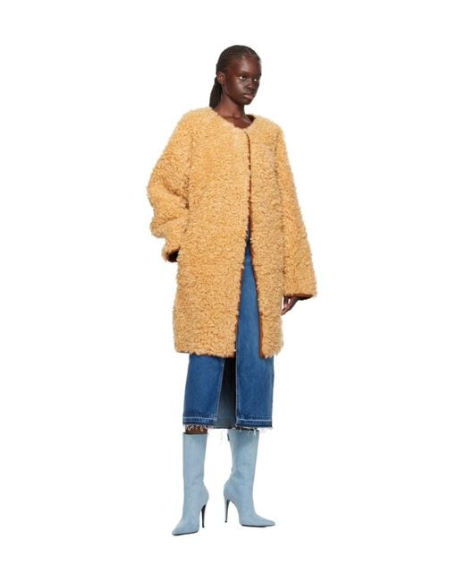 Stand Studio Blue Paola Cashmere Long-Sleeved Coat