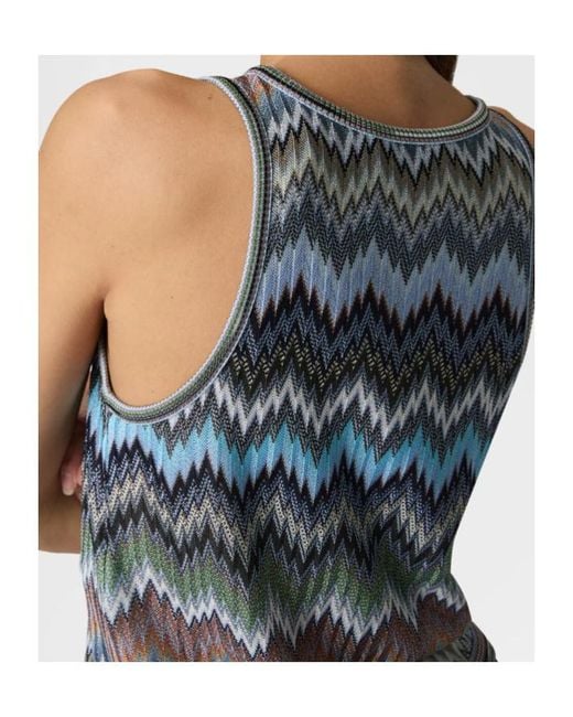 Missoni Blue Round-Neck Knitwear