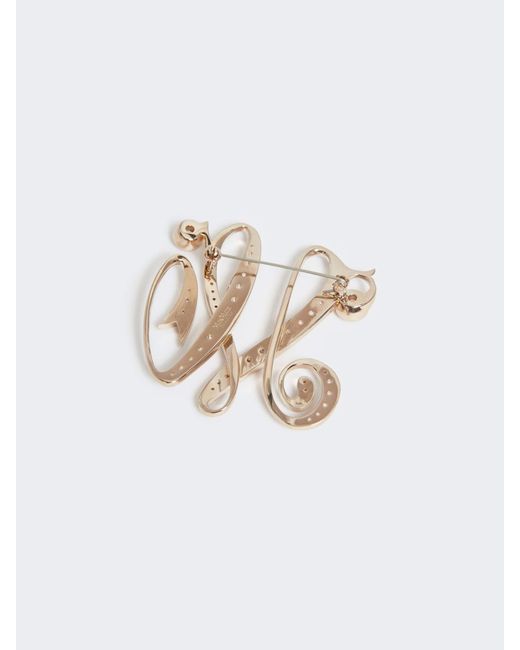 Max Mara Metallic Letter Embellished Brooch