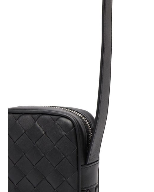 Bottega Veneta Black Zippered Mobile Phone Shoulder Bag for men