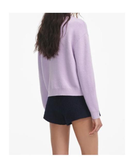 Self-Portrait Multicolor Pearl Trim Ribbed Knit Cardigan