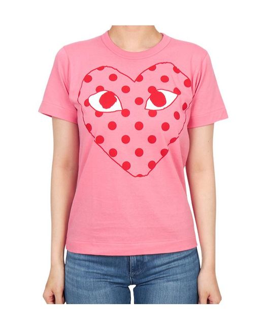COMME DES GARÇONS PLAY Pink Short-Sleeved T-Shirt