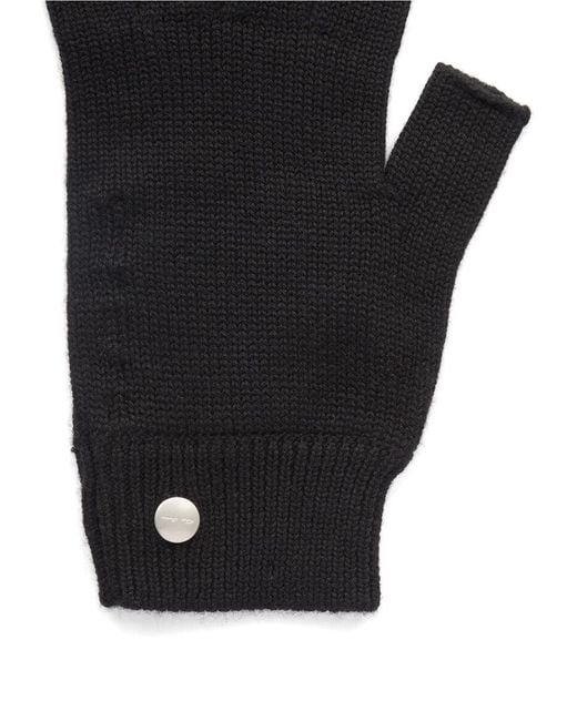 Rick Owens Black Fingerless Press-Stud Gloves for men