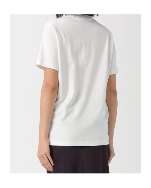 Elisabetta Franchi White Loose Fit Crewneck T-Shirt
