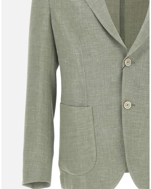 Eleventy Green Single-Breasted Slim-Fit Blazer for men