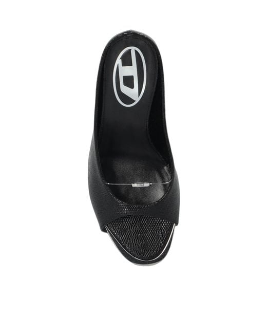 DIESEL Black D-Diams Heeled Mules