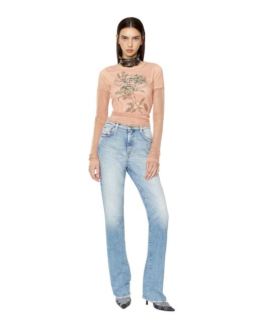 DIESEL Blue High-Waist Flared Jeans